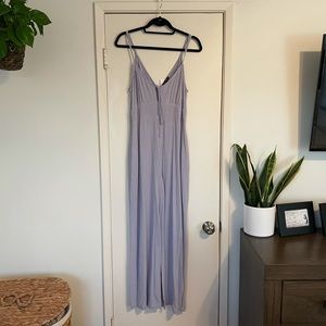 Lavender linen cami wide leg jumpsuit